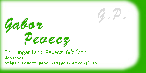 gabor pevecz business card